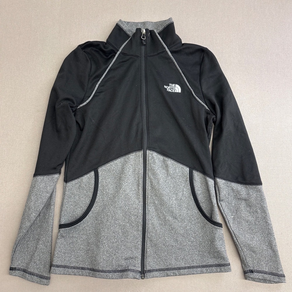 The North Face Womens Full Zip Jacket Black Grey Colorblock S P RN 61661